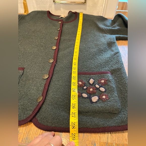 POINT ZERO Vintage Boiled Wool Cardigan - Size L - Picture 8 of 8